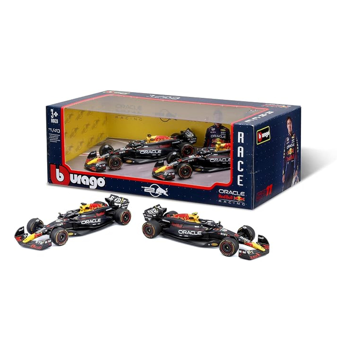 Set 2 Miniaturas Red Bull RB19 – Verstappen y Pérez (1:43) – Burago