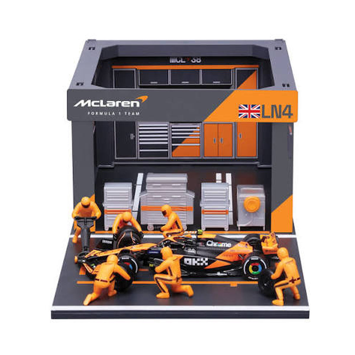 Pit Stop McLaren MCL38 Nº4 Lando Norris 1:43