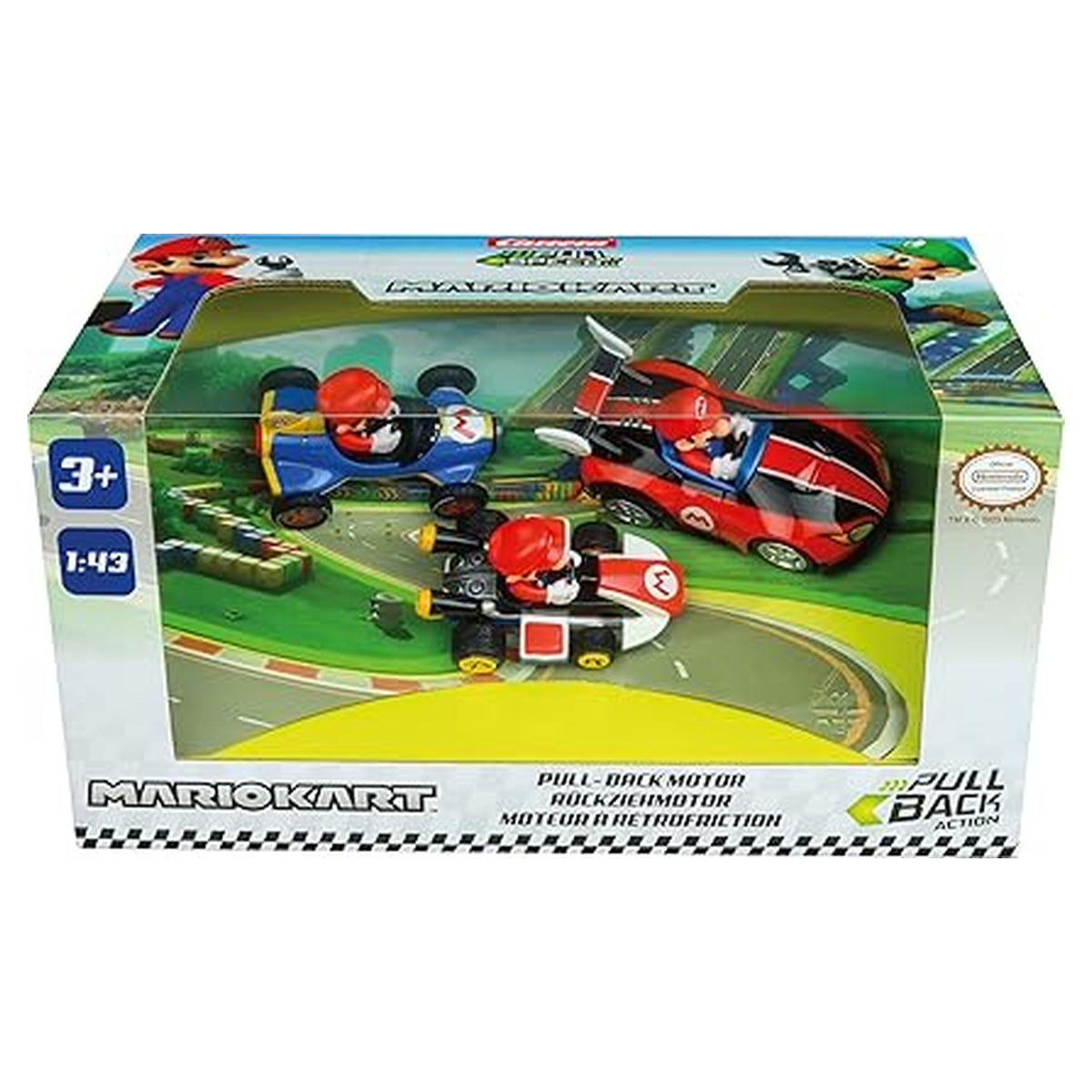 Mario Kart Mario 3 Pack Pull-Back (Carrera Pull & Speed)